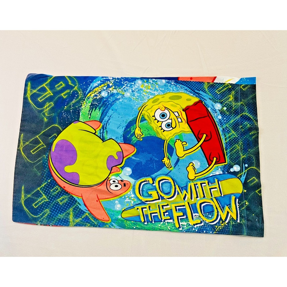 VTG SpongeBob Squarepants Nickelodeon‎ Pillow Case Standard Size 2000s Patrick